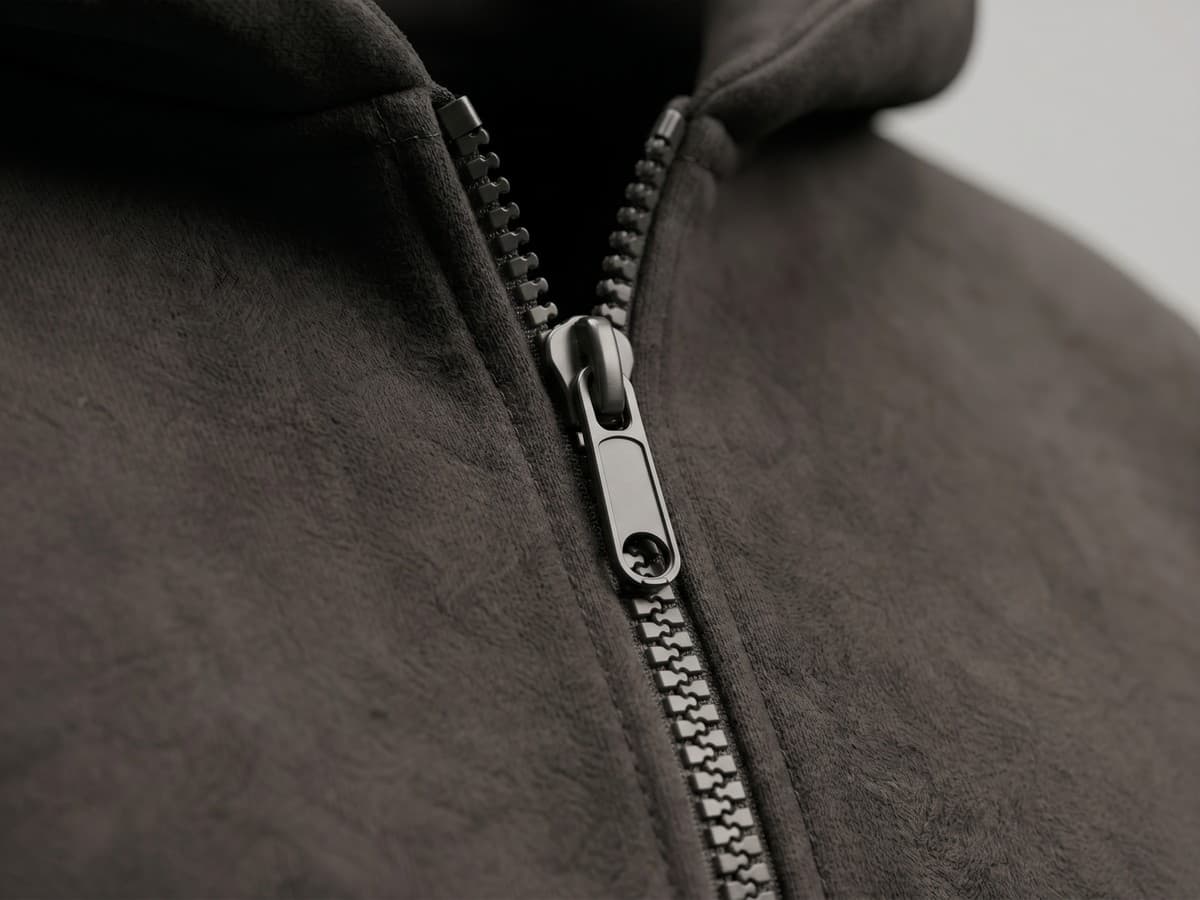 Smooth metal zip